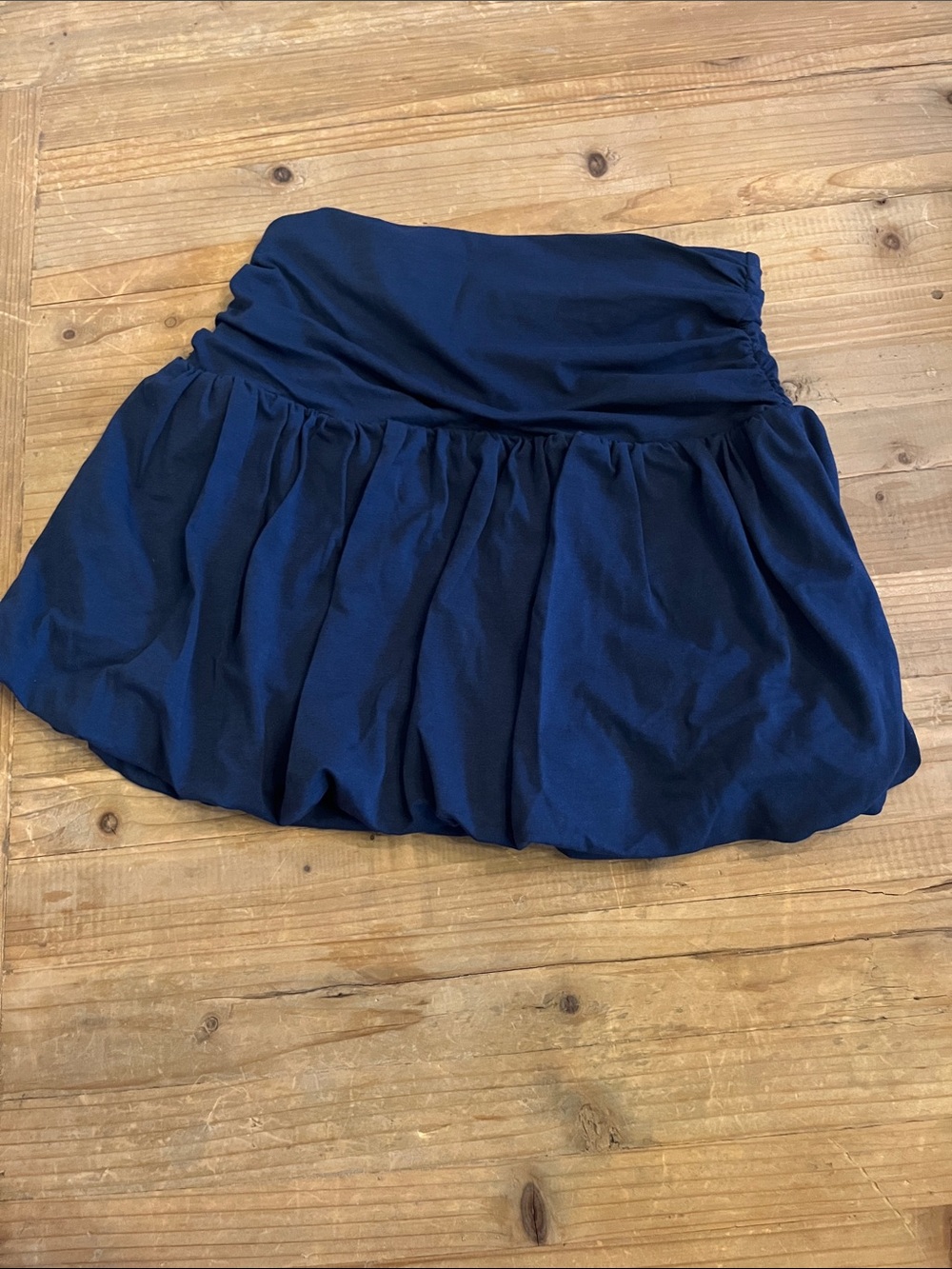 LOFT Navy Bubble Hem Skirt
